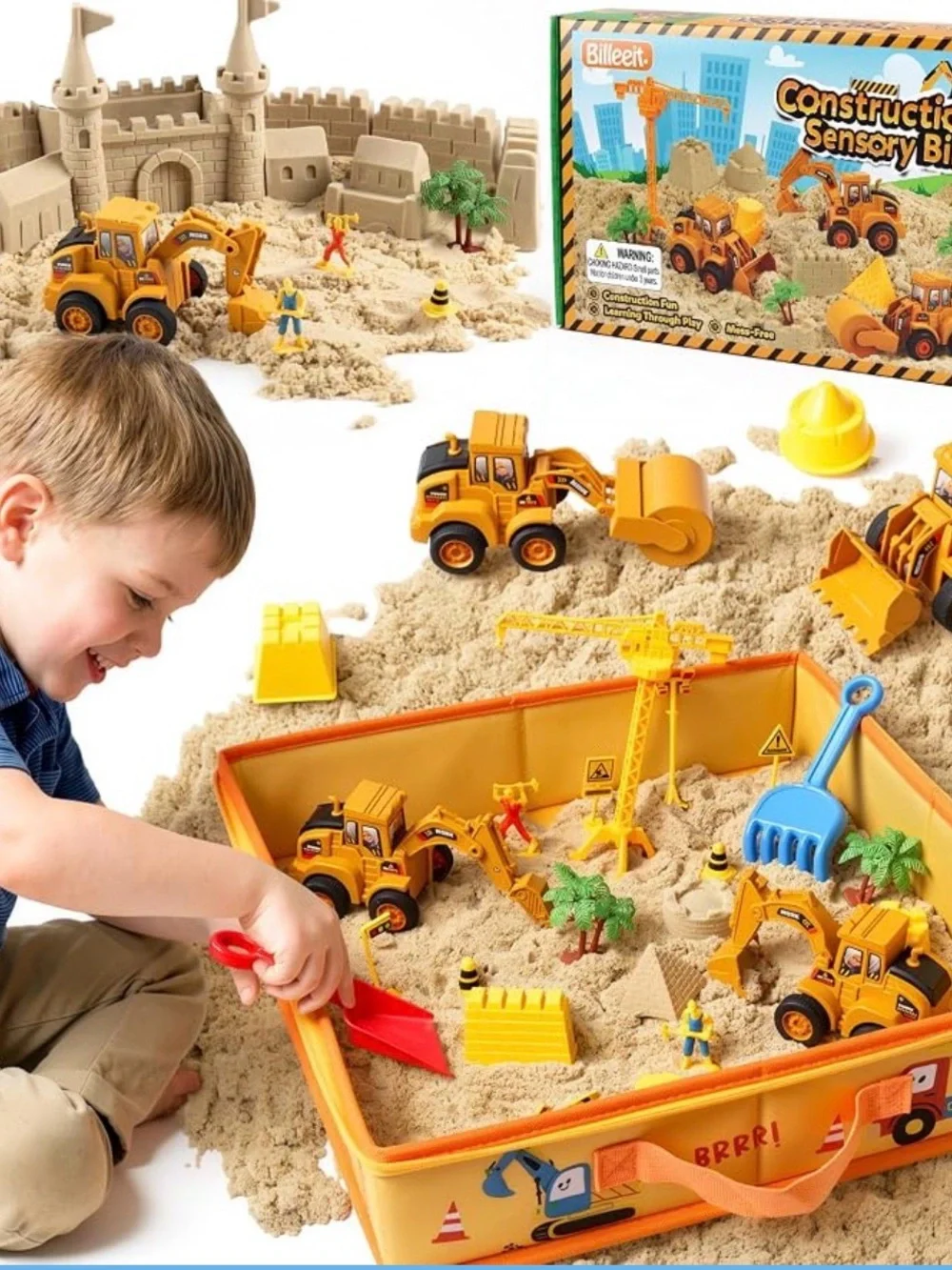 Yellow Construction Sensory Playset for Kids